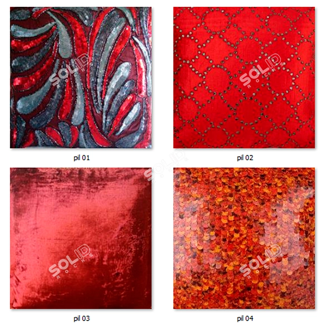 Beautifully Designed Decorative Pillow Set 3D model image 3