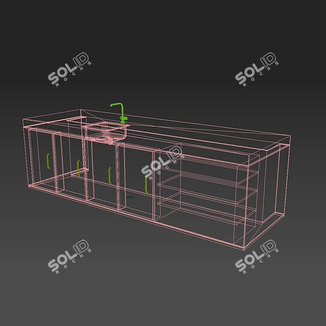 Tech Corner Kitchen: Modern & Functional 3D model image 3