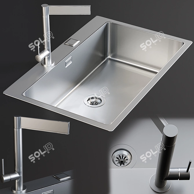 HiTech Mira Sink Mixer 3D model image 1