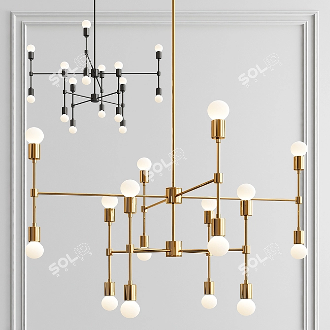 Elegant Sonoma Chandelier: Classic Design 3D model image 1