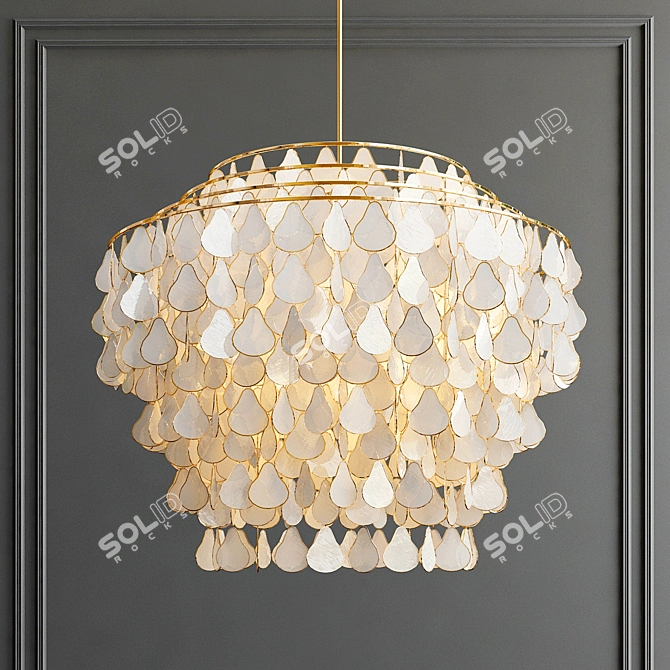 Ethereal Teardrops Chandelier 3D model image 1