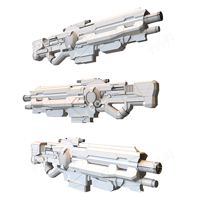 3D Sci-fi Refile - Futuristic Rifle Model 3D model image 2