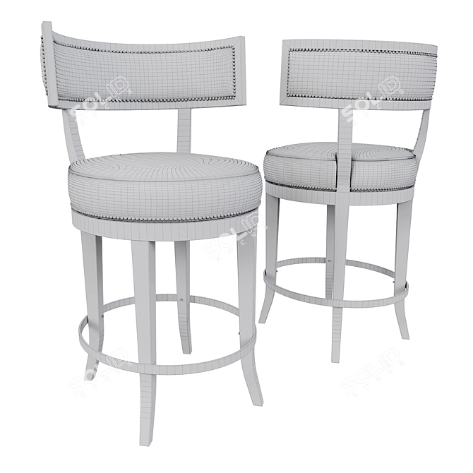 Astrolabe Counter Height Stool: Simplified Elegance 3D model image 3