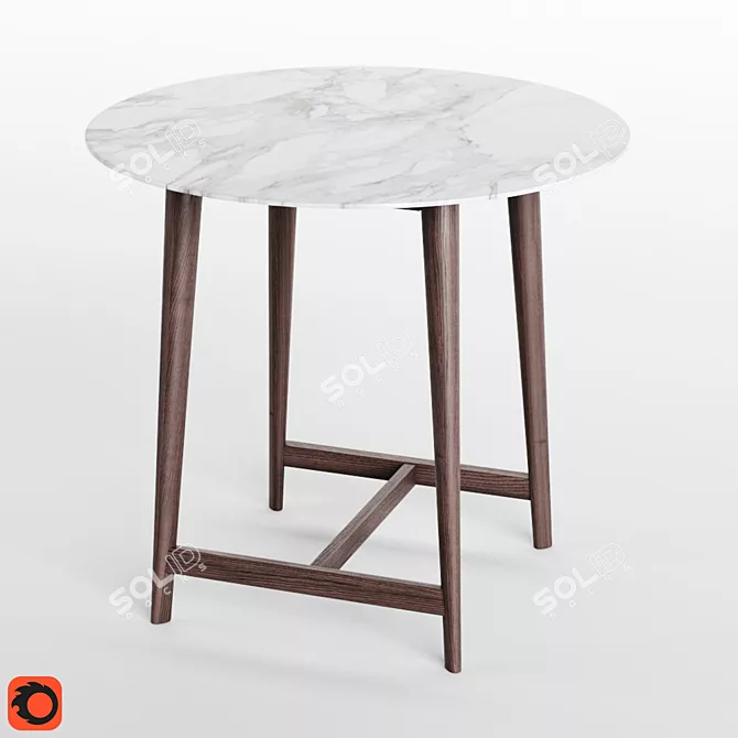 Elegant Desiree Side Table 3D model image 2