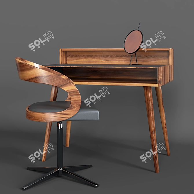 Title: Girado Sol Home Office Set 3D model image 1