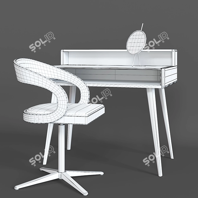 Title: Girado Sol Home Office Set 3D model image 3