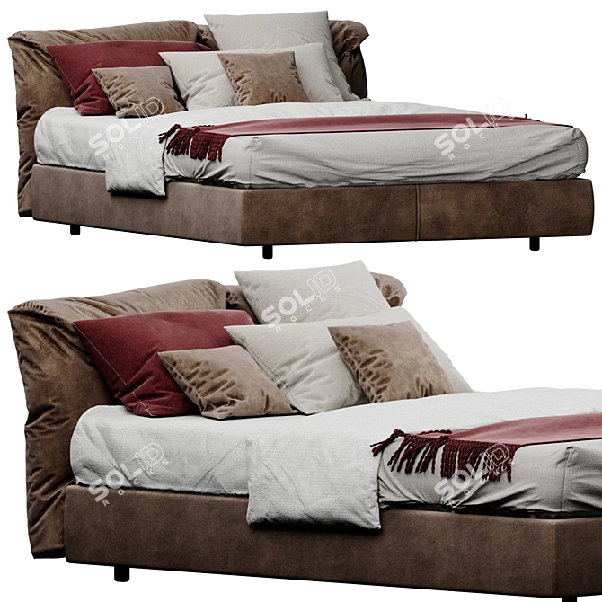 Newbridge Soft Bed: Unparalleled Comfort 3D model image 1