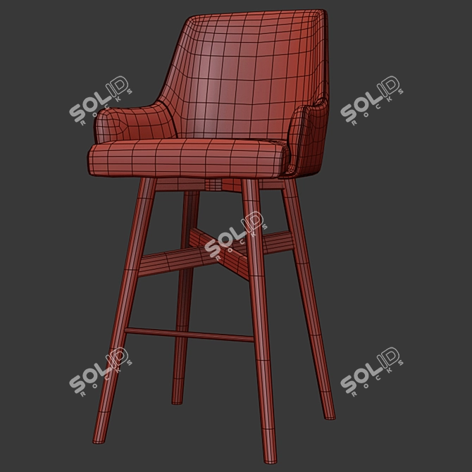 Title: Sleek Swivel Bar Stool - Corona Compatible 3D model image 3