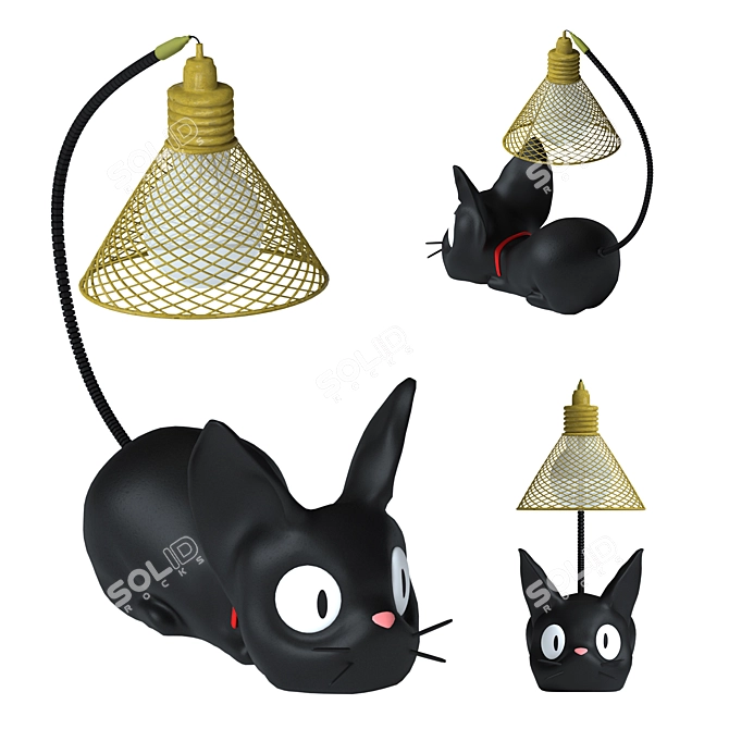 Whisker Glow Cat Lamp 3D model image 1