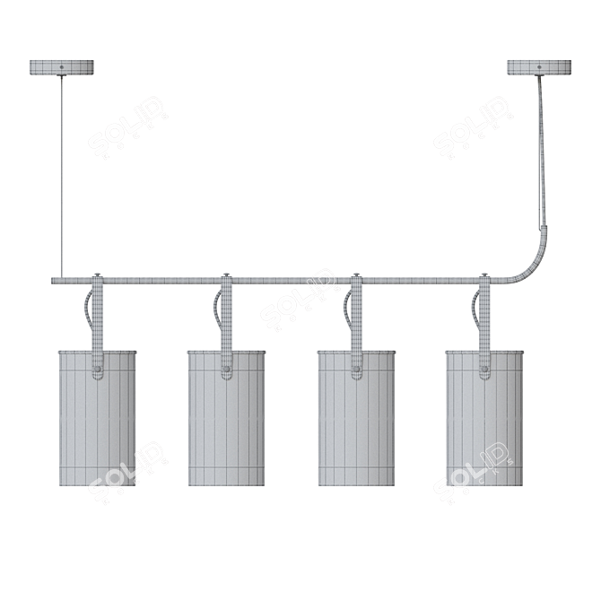 DeMarkt Tetro Chandelier - Elegant Lighting Solution 3D model image 3