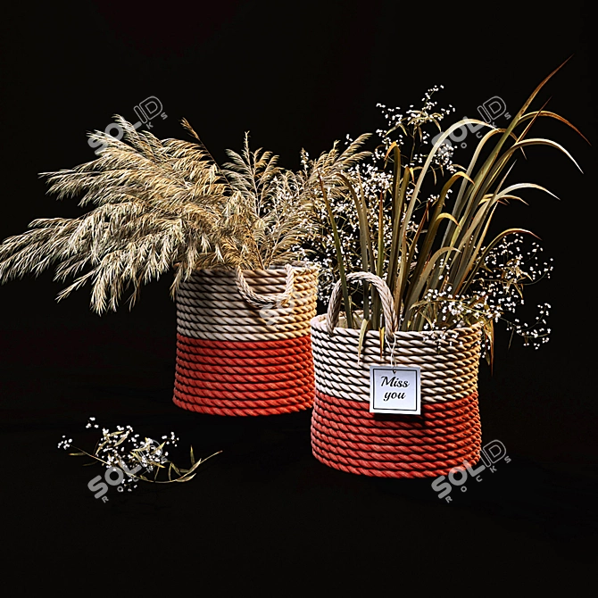 Wild Harvest Bouquet Set 3D model image 1