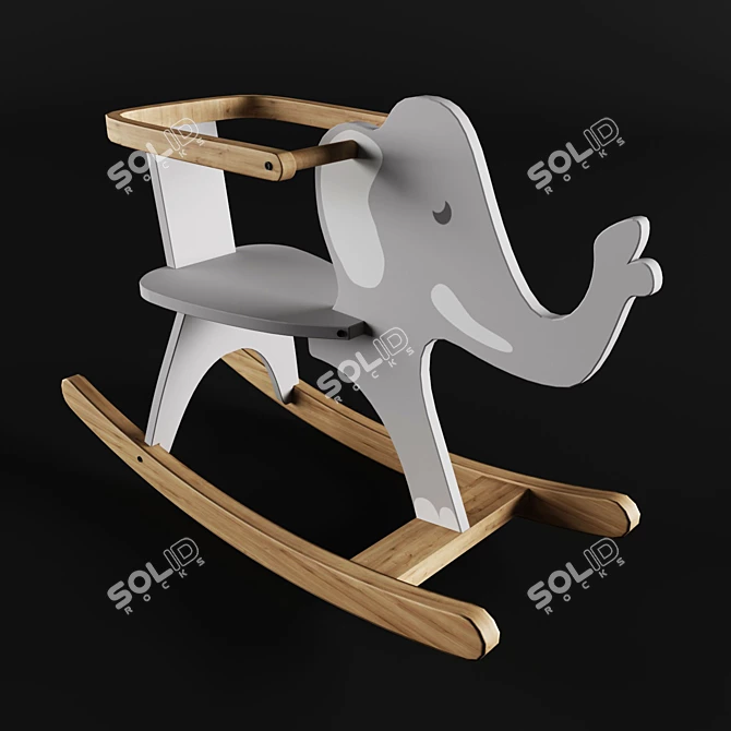 Adorable Elephant Rocking Chair 3D model image 1