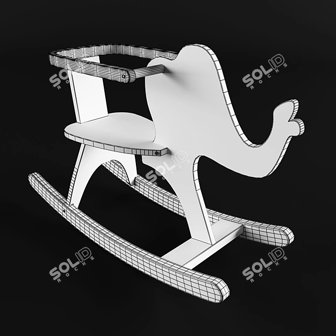 Adorable Elephant Rocking Chair 3D model image 2