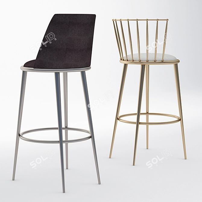 Sleek Aurora Stool for Modern Spaces 3D model image 2