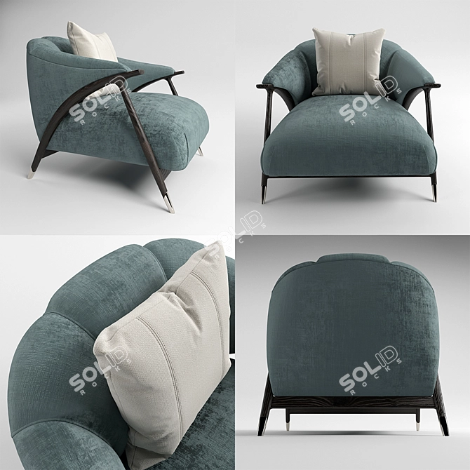 Luxurious Theodore Alexander Forward Armchair 3D model image 2