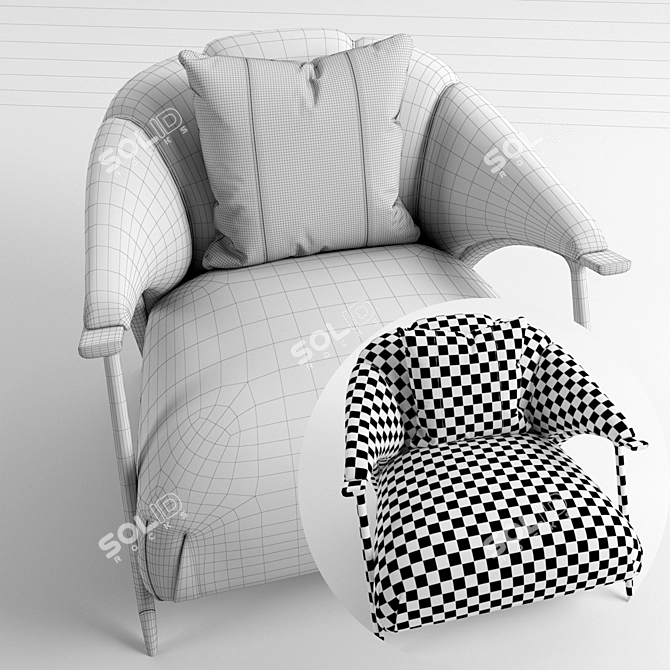 Luxurious Theodore Alexander Forward Armchair 3D model image 3
