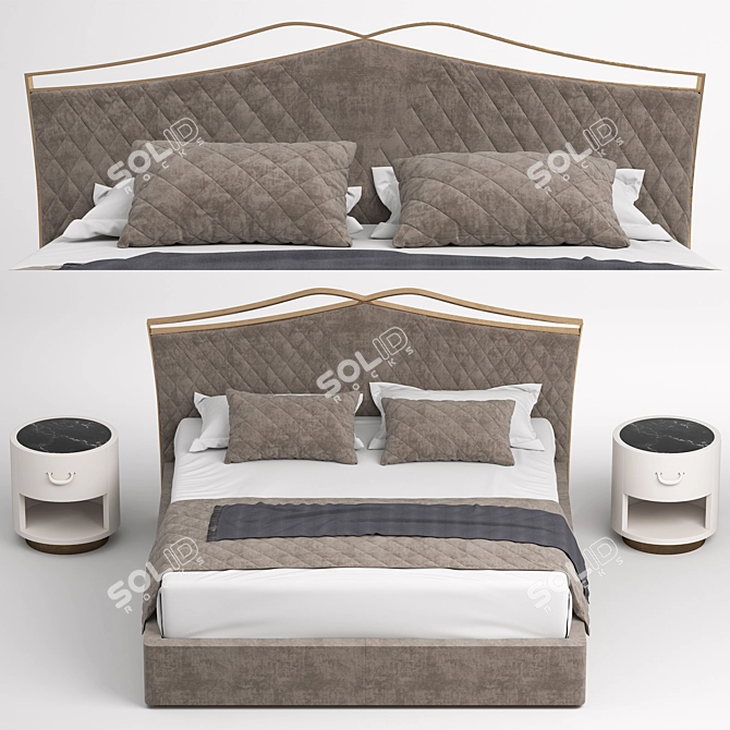 Cantori Double Bed: Elegant and Versatile 3D model image 2