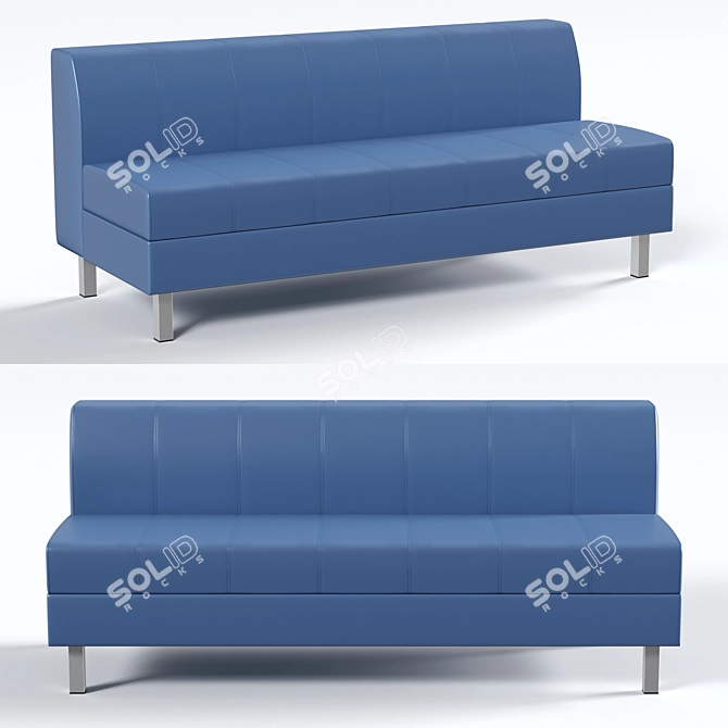 Flagman 3-Seater Sofa - Armrestless Elegance 3D model image 1