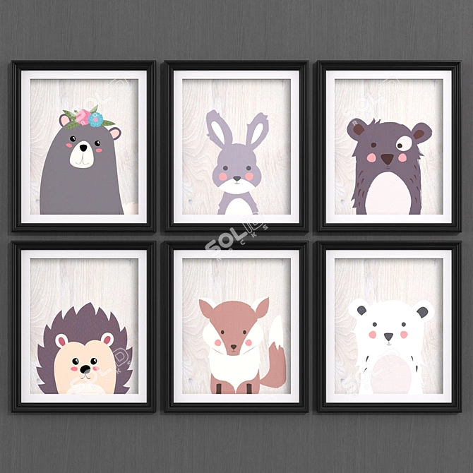 Contemporary Animal Art Prints 3D model image 1