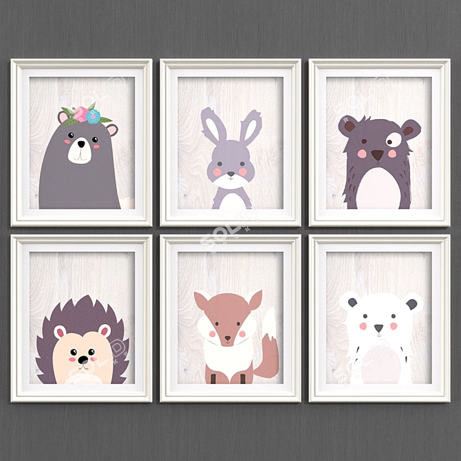 Contemporary Animal Art Prints 3D model image 2