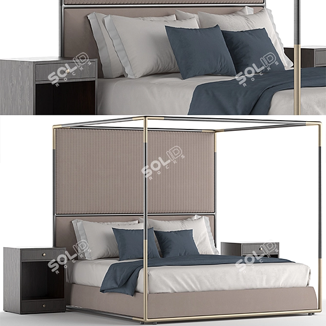 Lavish Stardust Bed 3D model image 1