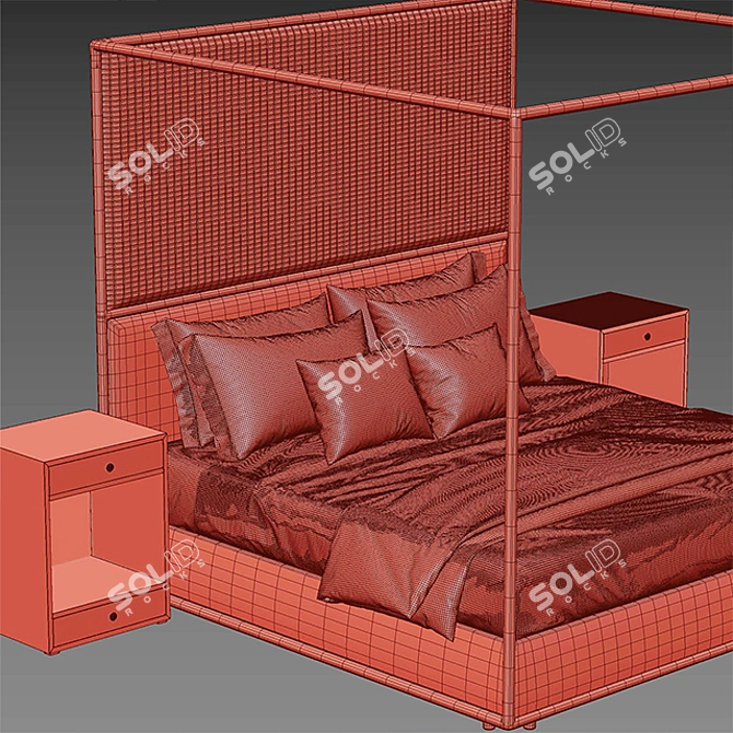 Lavish Stardust Bed 3D model image 3