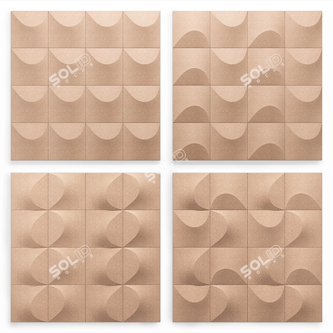 Sahara Sandstone Wall Panel 3D model image 1