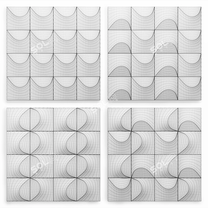 Sahara Sandstone Wall Panel 3D model image 2