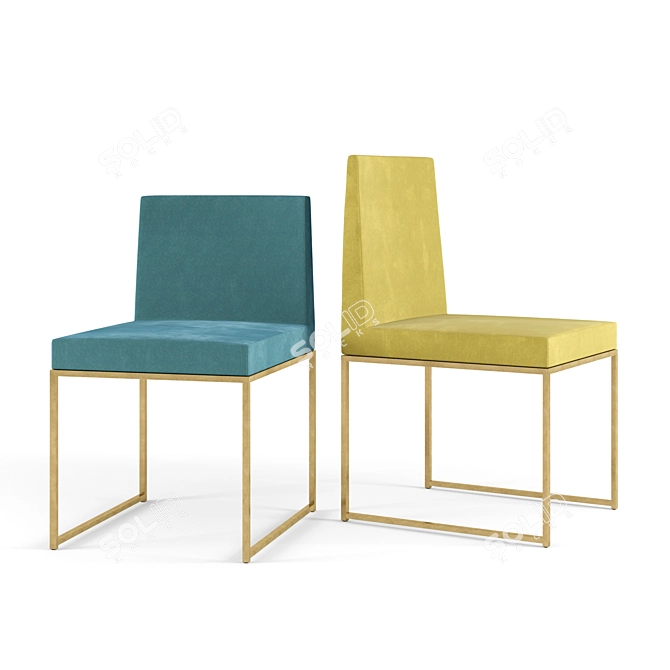 Chic Meridiani Plinto Table & Rider Chairs 3D model image 3