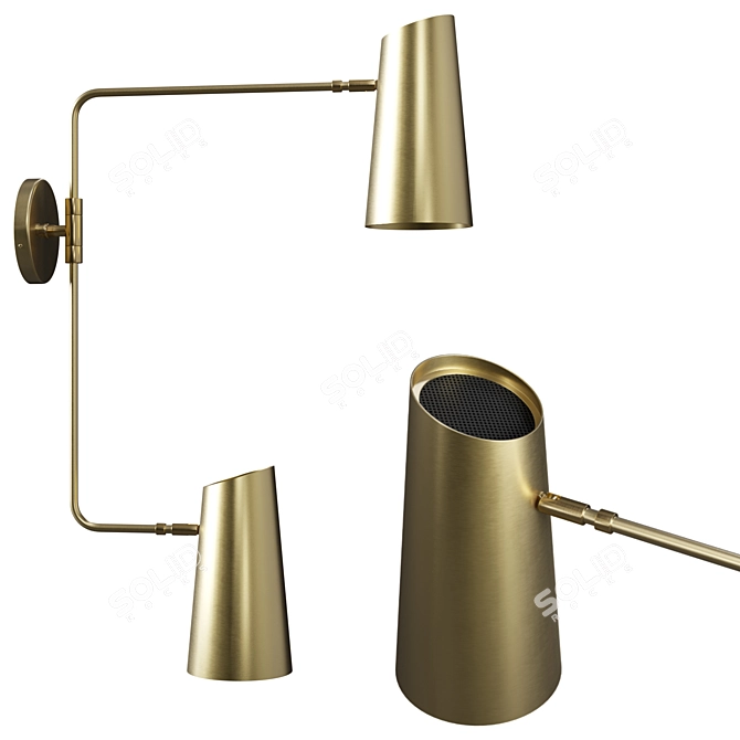 Versatile Cypress Swing Arm Sconce 3D model image 1