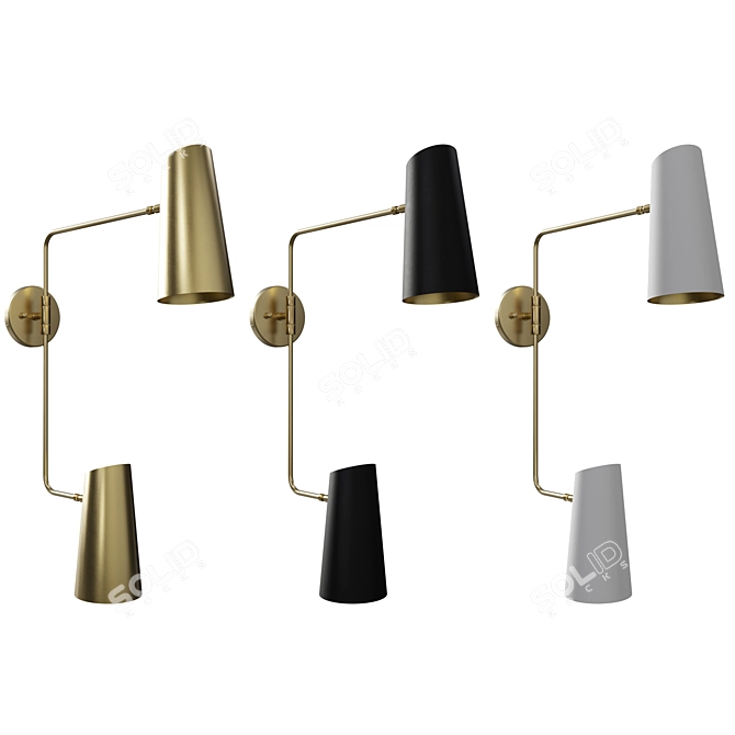 Versatile Cypress Swing Arm Sconce 3D model image 2