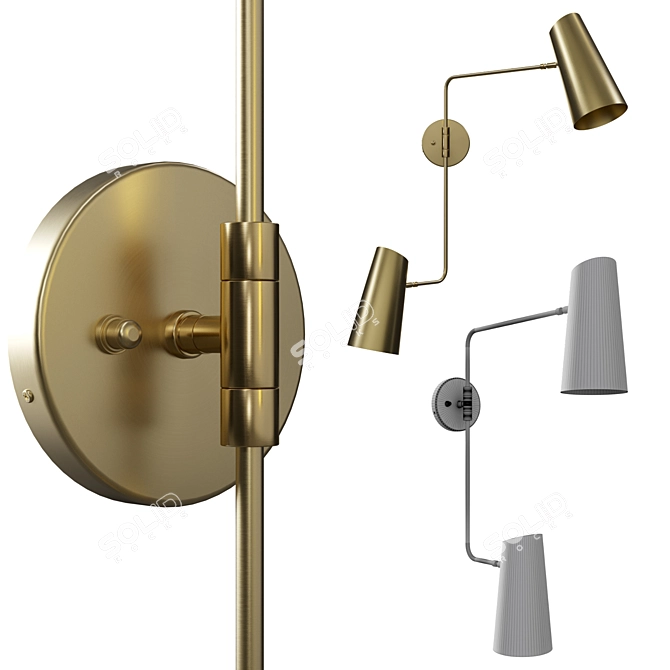 Versatile Cypress Swing Arm Sconce 3D model image 3