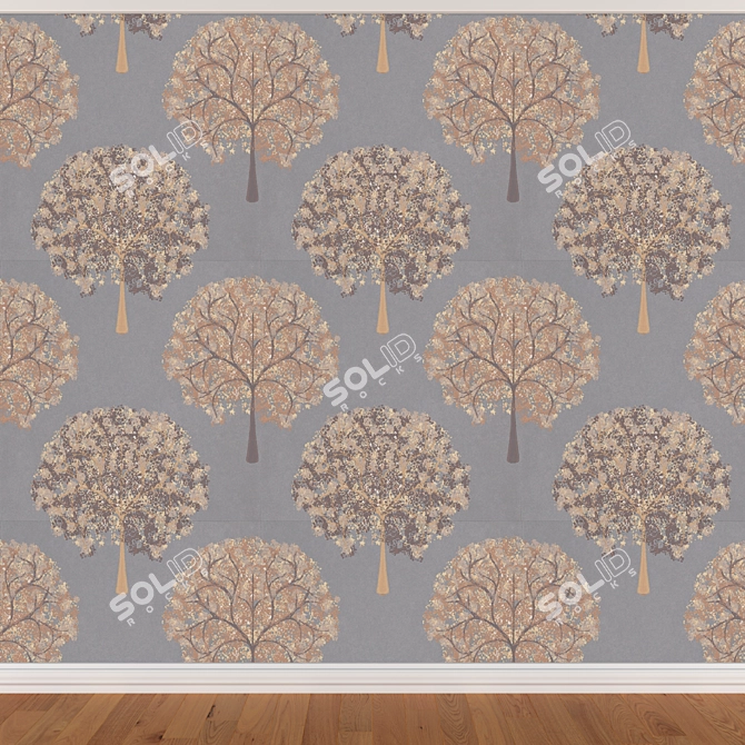 Seamless Wallpaper Set - 3 Colors 3D model image 3