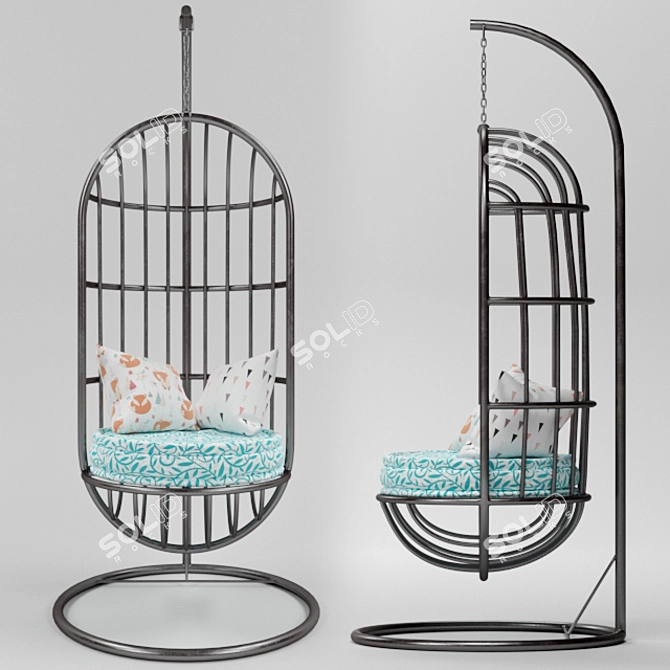 Ultimate Hammock Swing: Stylish and Relaxing 3D model image 2