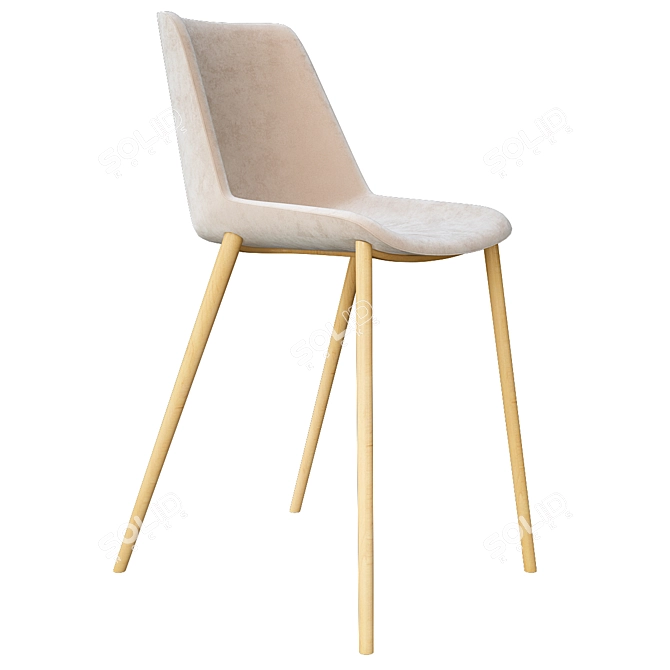 Aiku Fabric Chair: Modern Elegance for Your Space 3D model image 1