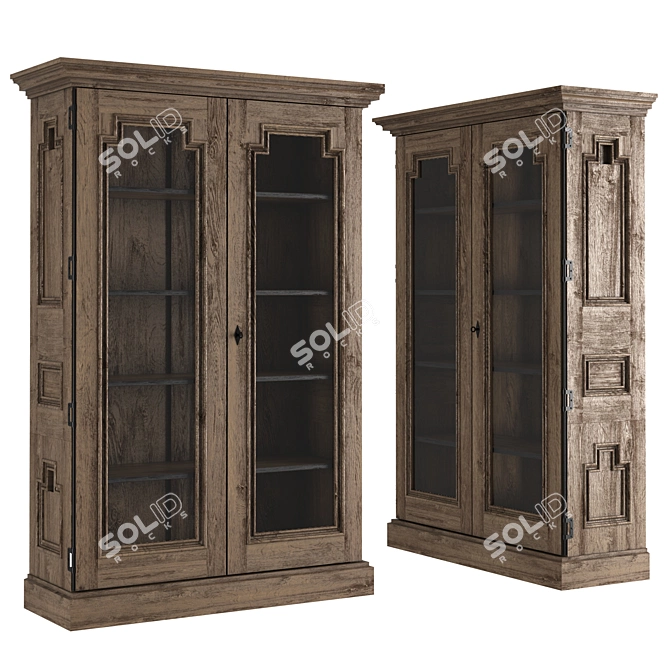 Montpellier Glass Wardrobe - Elegant and Spacious 3D model image 1