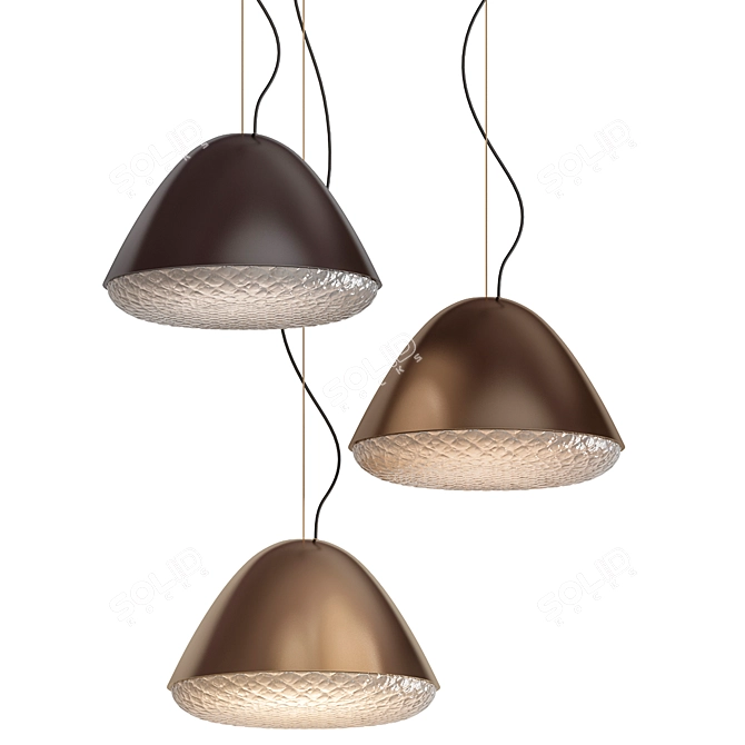 Elegant Vistosi Glass Pendant 3D model image 1