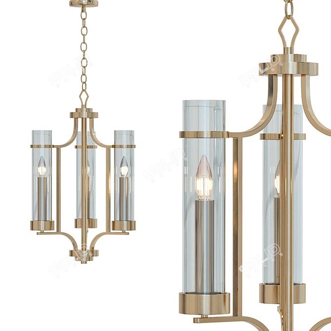 Elegant Vintage Gold Chandelier 3D model image 1