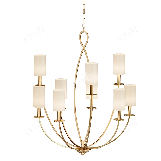 Luxury Gold Chandelier: Castana Collection 3D model image 1