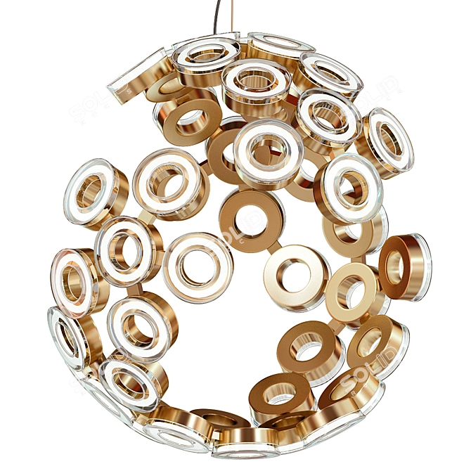 Glendale Gold LED Chandelier 3D model image 1