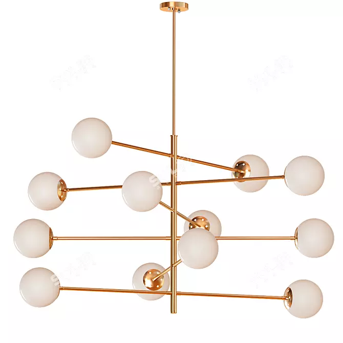 Tortora Chandelier: Elegant Lighting Solution 3D model image 1