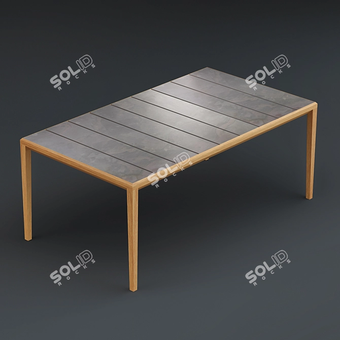 Modern Teka Dining Set - Luxury Design 3D model image 3