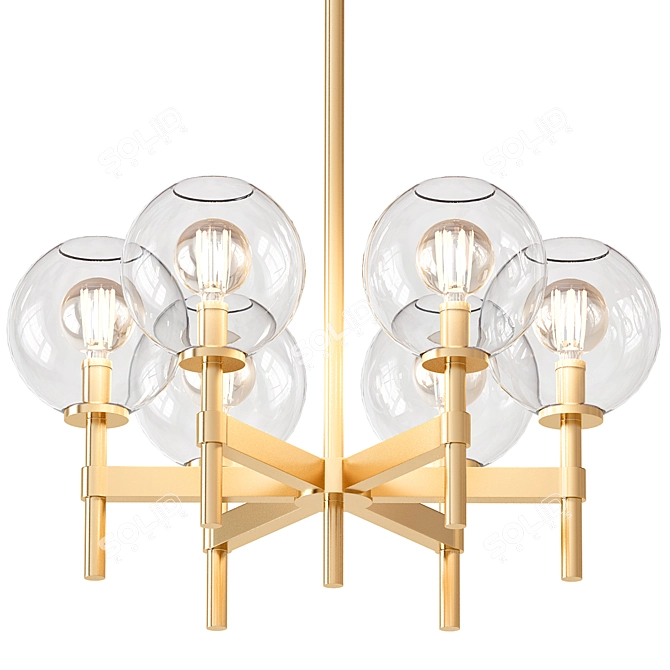 Elegant Jade Chandelier 3D model image 1