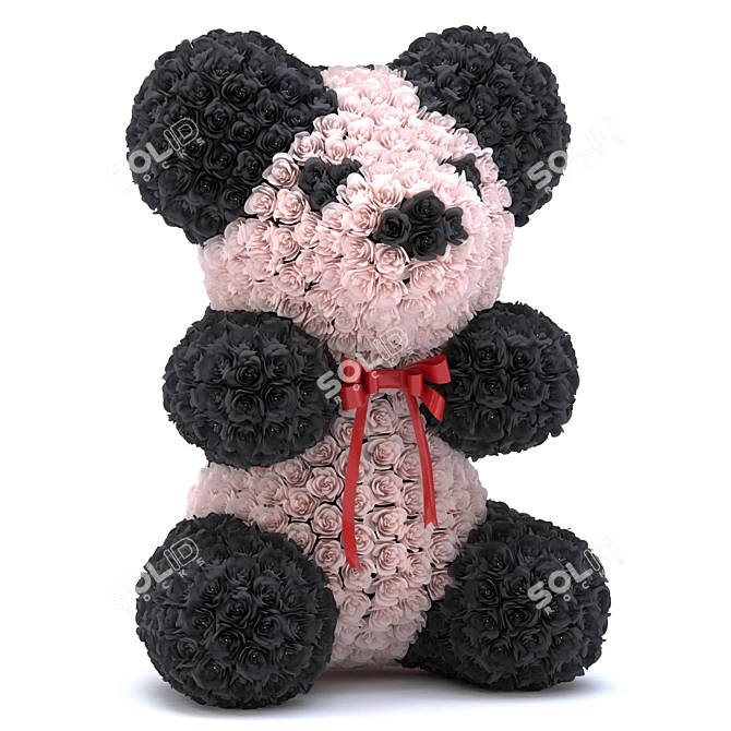 Smoothing-Ready Roze Bear Plush Toy 3D model image 1