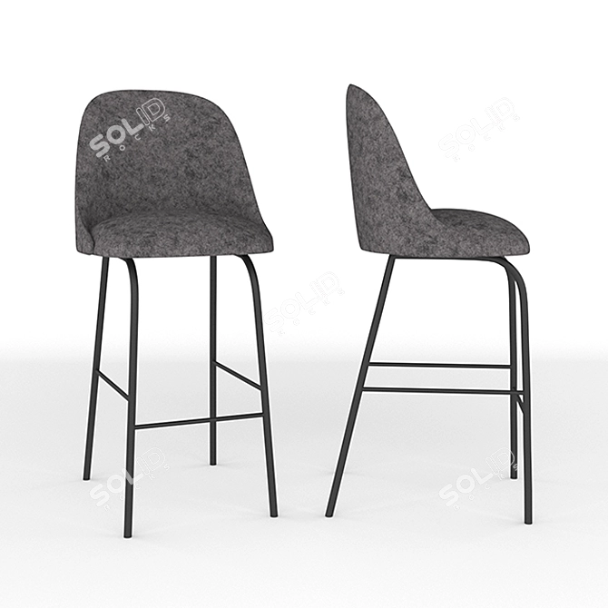 Aleta Bar Stool: Sleek Design, Superior Comfort 3D model image 1