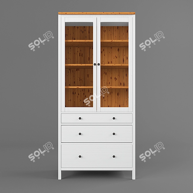 HEMNES Glass-door Cabinet 3D model image 1