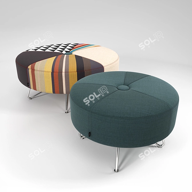 Dual Material Button Seating 3D model image 1