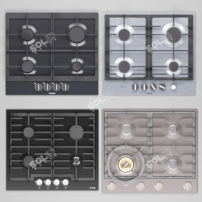 Gas Cooktop Set (Bosch, Siemens, Gorenje, Asko) 3D model image 1