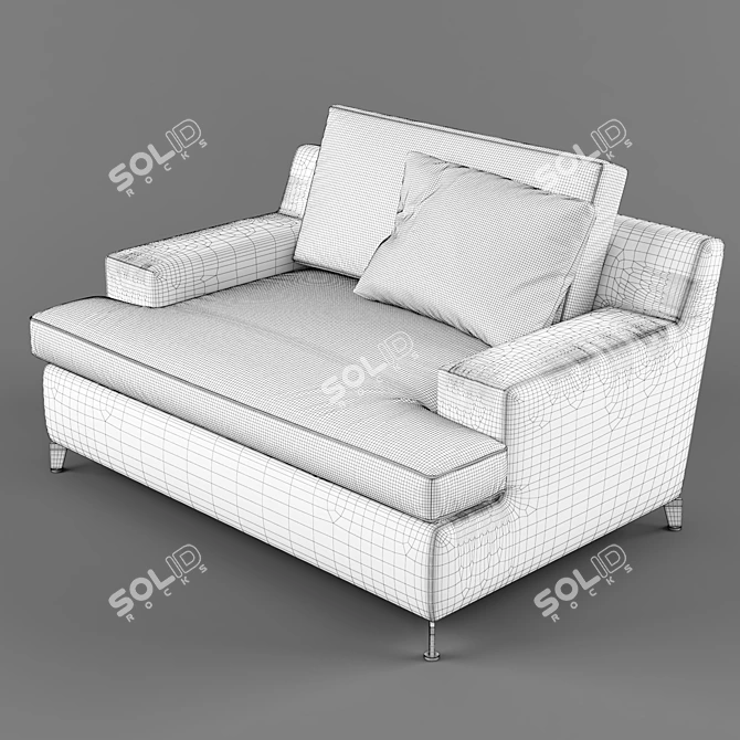 MALTA Stylish Fabric Armchair 3D model image 3