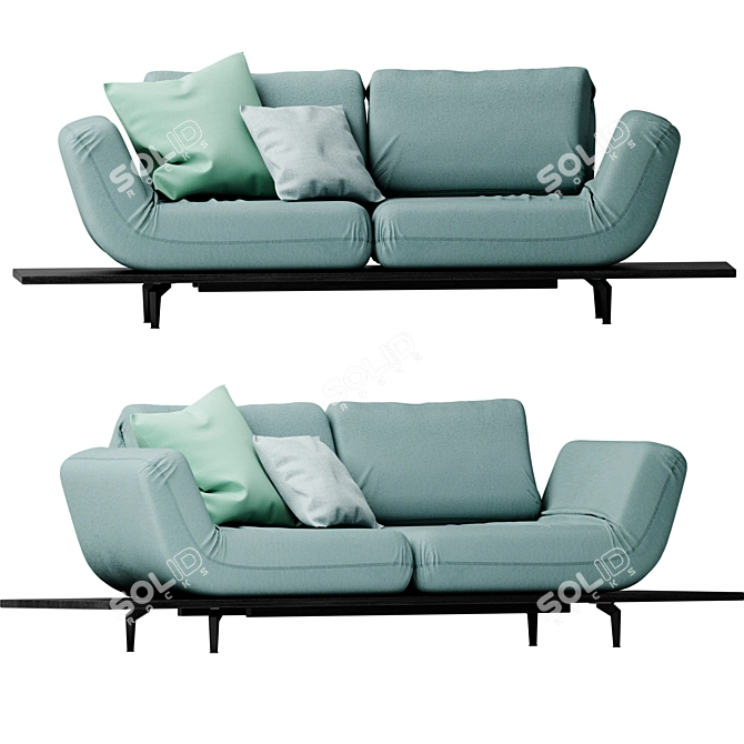 Rolf Benz Aura: Contemporary Elegance for Your Living Room 3D model image 2